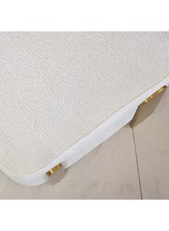 AL HUZAIFA FURNITURE Livia, Stool, Upholstered in Chenille fabric with Stainless Steel Brushed Gold Legs  - Image 3