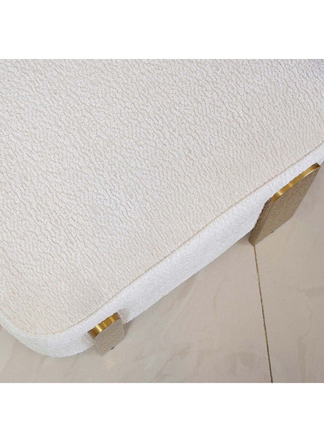 AL HUZAIFA FURNITURE Livia, Stool, Upholstered in Chenille fabric with Stainless Steel Brushed Gold Legs  - Image 3