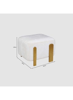 AL HUZAIFA FURNITURE Livia, Stool, Upholstered in Chenille fabric with Stainless Steel Brushed Gold Legs  - Image 4