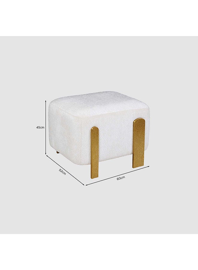 AL HUZAIFA FURNITURE Livia, Stool, Upholstered in Chenille fabric with Stainless Steel Brushed Gold Legs  - Image 4