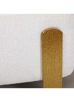 AL HUZAIFA FURNITURE Livia, Stool, Upholstered in Chenille fabric with Stainless Steel Brushed Gold Legs  - Image 2