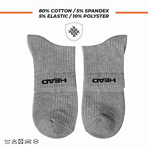 HEAD HSK-75 Cotton Ankle Socks For Mens, Size - Mens, Colour - Grey - Image 3
