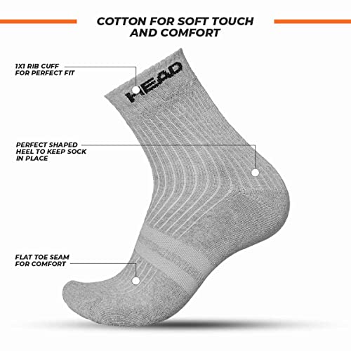 HEAD HSK-75 Cotton Ankle Socks For Mens, Size - Mens, Colour - Grey - Image 2