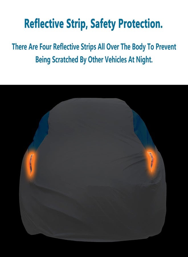 MORNYRAY Waterproof Car Cover All Weather Snowproof UV Protection Windproof Outdoor Full car Cover, Universal Fit for Sedan (Silvery, A5-Fit Sedan Length(194-206 inch)) - Image 4