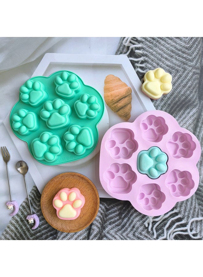 7 Cat Claw 230 Candy Chocolate Silicone Mold Baking Biscuit Cake Decoration Mold Ice Pudding Mold-Color:Rice Powder - Image 2