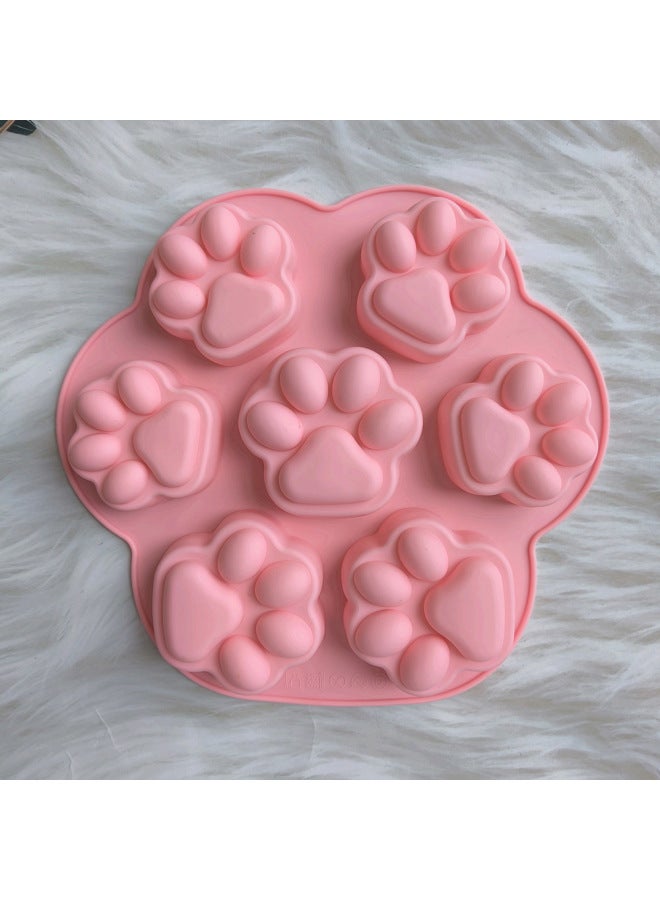 7 Cat Claw 230 Candy Chocolate Silicone Mold Baking Biscuit Cake Decoration Mold Ice Pudding Mold-Color:Rice Powder - Image 1