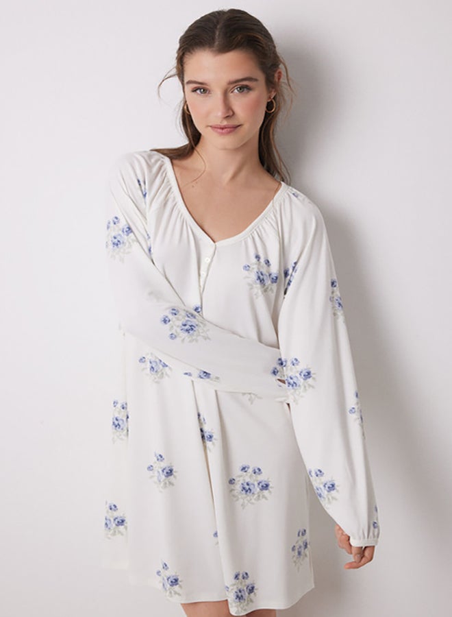 women'secret Long Nightgown In Soft Jersey-Knit Fabric  - Image 4