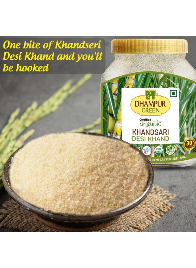 DHAMPURGREEN Organic Desi Khand Khandsari Sugar, 800g| Organic Unrefined Raw Cane Sugar | No Chemicals Preservatives | Sulphurless - Image 4