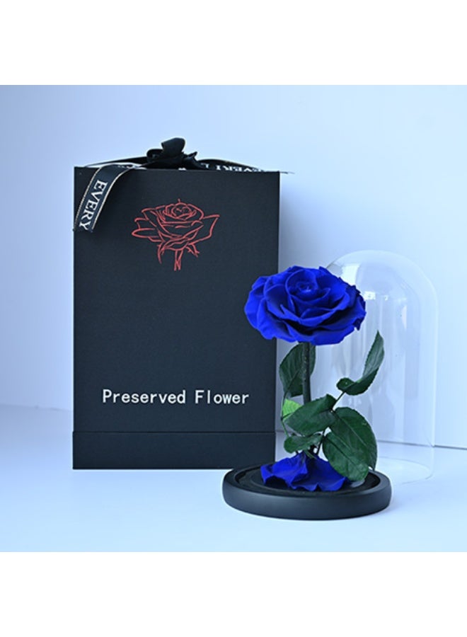 Blue Forever Rose Glass Dome Premium Quality Gift Box
