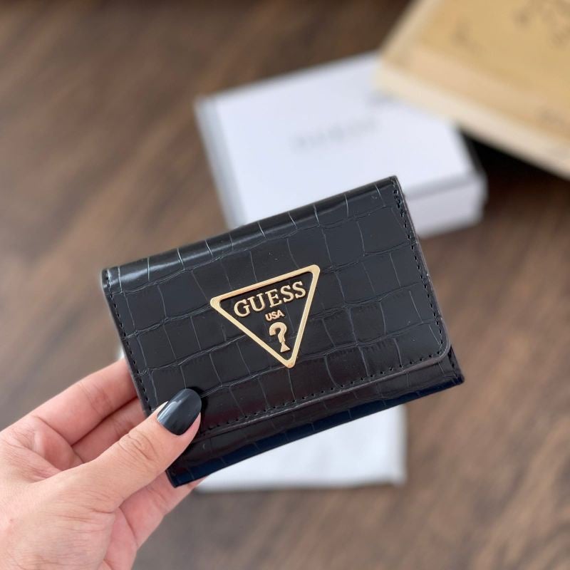 جيست محفظة نسائية من لوريل بنمط التمساح صغيرة بسحّاب حولها - أسود - Image 1