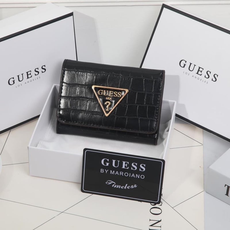 جيست محفظة نسائية من لوريل بنمط التمساح صغيرة بسحّاب حولها - أسود - Image 2