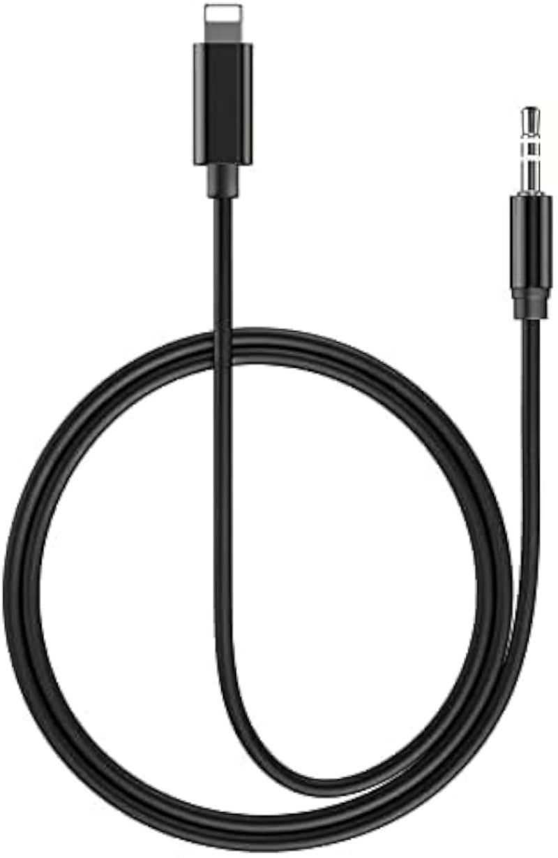 Aux Cord for iPhone, [Apple MFi Certified] Lightning to 3.5 mm Headphone Jack Adapter Male Stereo Audio Cable for iPhone 14 13 12 11 XS XR X 8 7 6 iPad to Home Car Stereo/Speaker/Headphone, Black