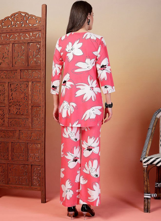 Indibelle Floral Printed Tunic and Trousers Co-Ords Set - Image 5