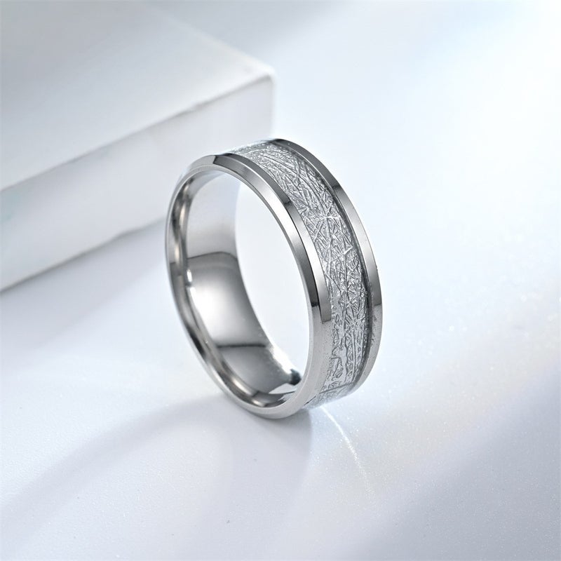 Stainless Steel Dragon Pattern Ring - Modern Geometric Design for Couples, Available in Multiple Styles