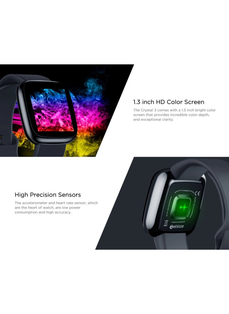 Zeblaze - Newest Zeblaze Crystal 3 Smartwatch Heart Rate Multi Sports Modes Waterproof Better Battery Life GPS Watch For Android/IOS - Image 1