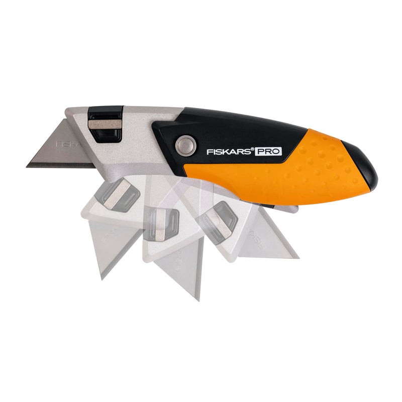 Fiskars Pro Folding Utility Knife, CarbonMax Blade with Safe Blade Lock and Pocket Clip, Compact Dual-Lock All-Metal Design, Everyday Carry - Image 2