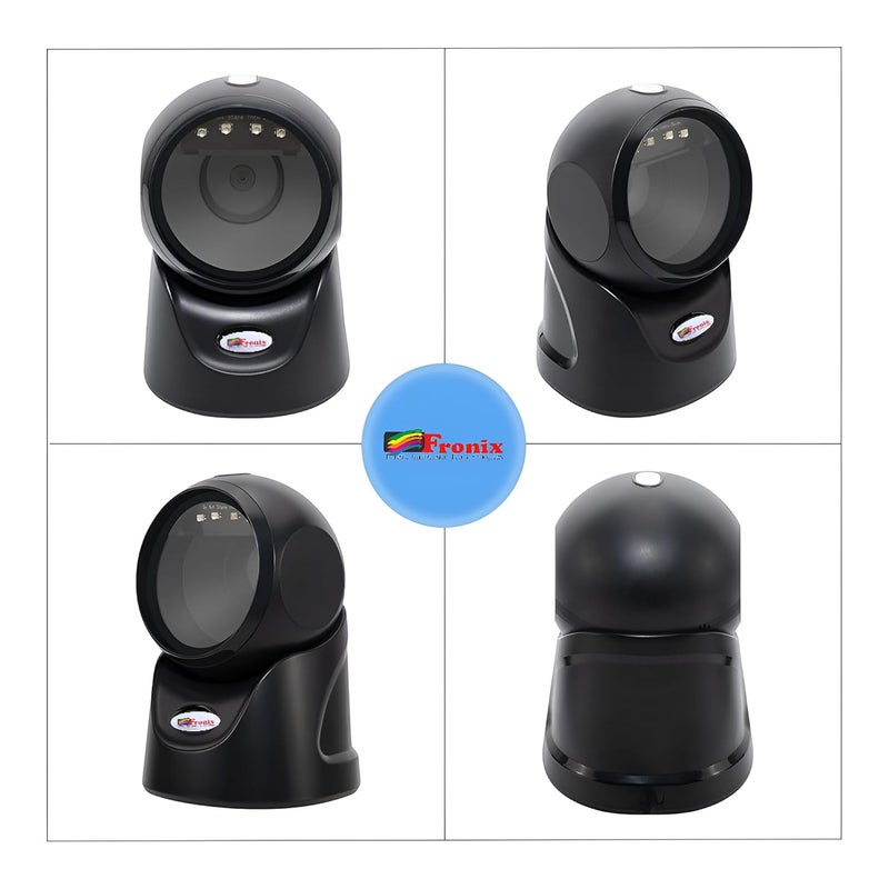 Fronix 1D 2D QR Hands-Free Desktop Barcode Scanner | Table Top Plug & Play Automatic | Scan All Types of Barcode | Useful for Supermarkets Malls Warehouse Retail | Wide Scan Window | Adjustable Angle - Image 2