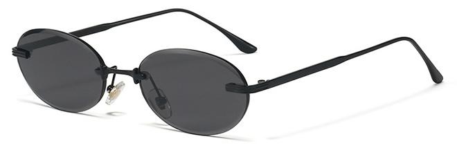 Brand Designer Fashion Rimless Round Shades Metal Custom Logo Rimless Sunglasses for Men Women - Image 1