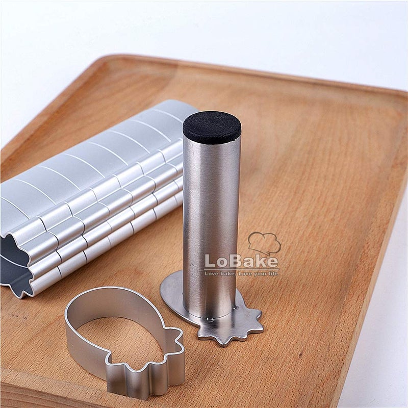 LoBake Pineapple shape Aluminium Press Cookie Cutter with Handle Stamp Metal Biscuit Mold Fondant Presser for Baking Set - Image 5