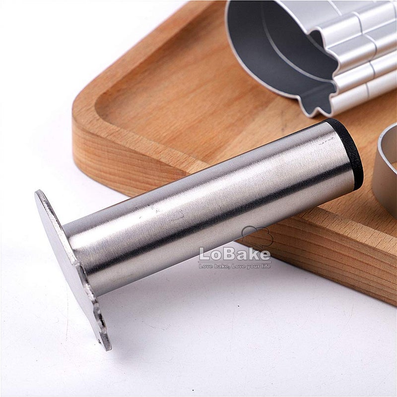 LoBake Pineapple shape Aluminium Press Cookie Cutter with Handle Stamp Metal Biscuit Mold Fondant Presser for Baking Set - Image 4