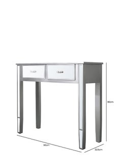 VANITY LIVING Vanity Living Console Table, Modern Design Mirrored Narrow Hallway Table, Treviso Slim Wooden Framed Entryway Hall Table for Living Room Furniture  - Image 2