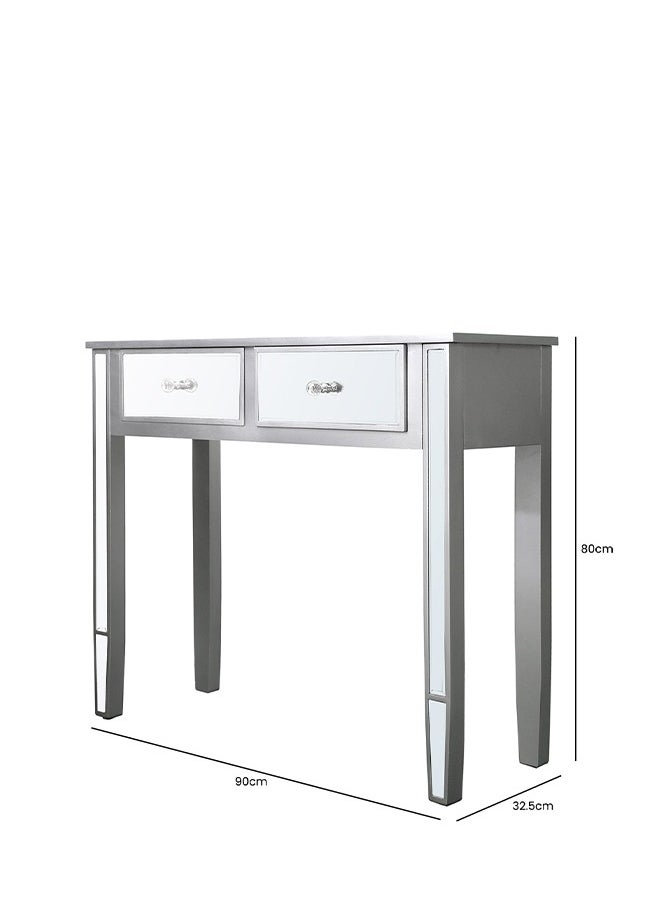 VANITY LIVING Vanity Living Console Table, Modern Design Mirrored Narrow Hallway Table, Treviso Slim Wooden Framed Entryway Hall Table for Living Room Furniture  - Image 2