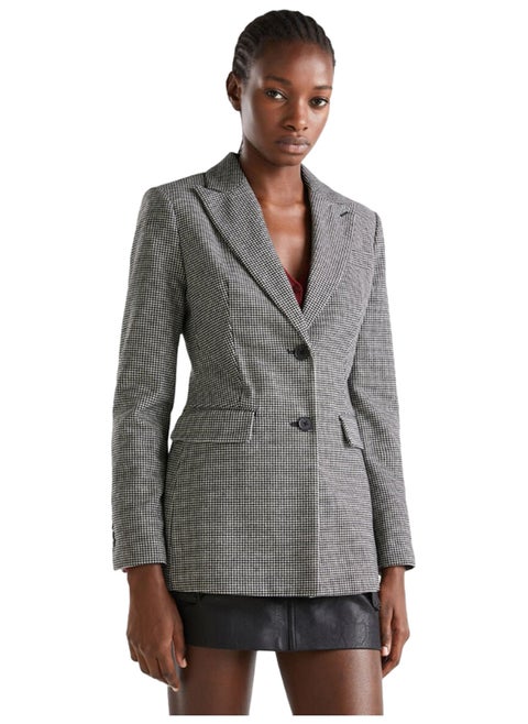 HOUNDSTOOTH JACKET IN WOOL BLEND