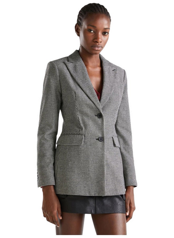 HOUNDSTOOTH JACKET IN WOOL BLEND
