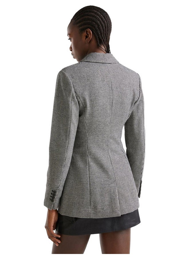 HOUNDSTOOTH JACKET IN WOOL BLEND