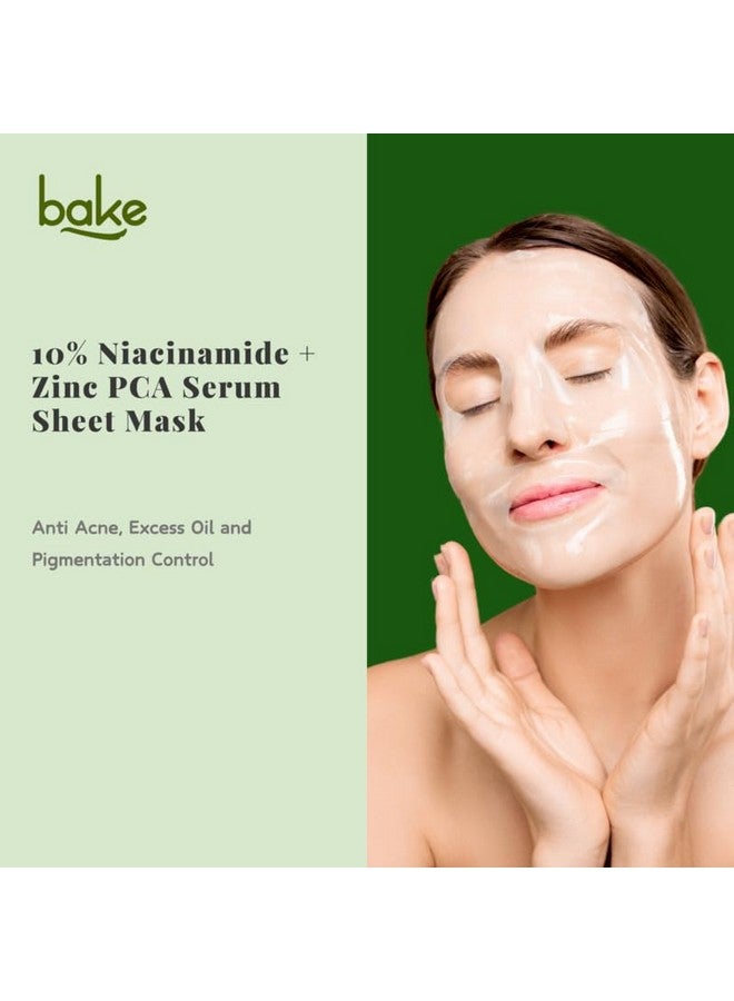 Bake 10% Niacinamide + Zinc PCA Sheet Mask for Acne, Acne Marks & Pigmentation | Oil Control & Skin Clarifying | Paraben-Free & 100% Biodegradable (20g) - Image 2