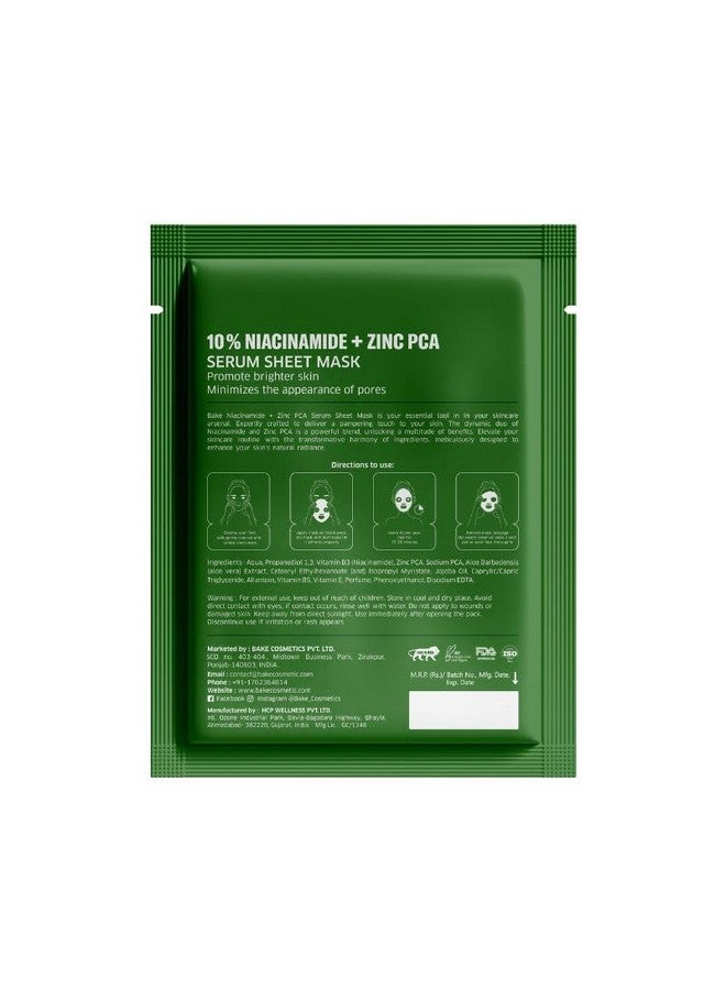Bake 10% Niacinamide + Zinc PCA Sheet Mask for Acne, Acne Marks & Pigmentation | Oil Control & Skin Clarifying | Paraben-Free & 100% Biodegradable (20g) - Image 5