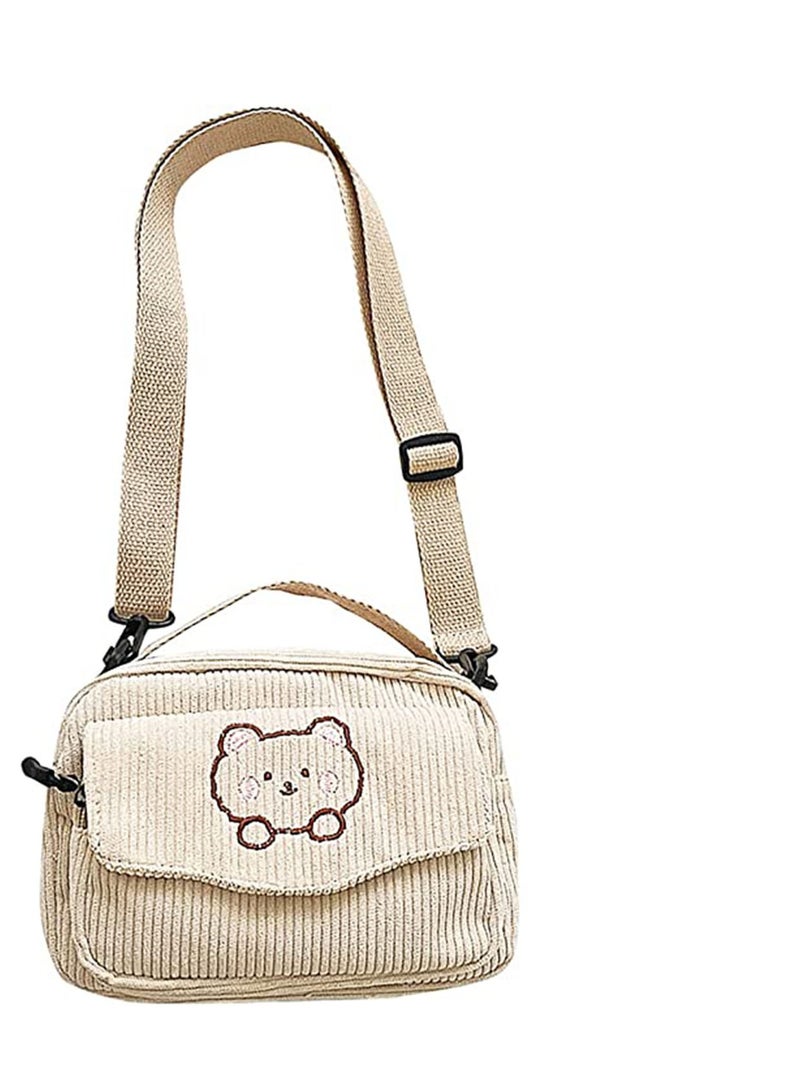 Excefore Corduroy Crossbody Bags, Small Cute Crossbody Bag, Girls Kawaii Purse, Corduroy Tote Bags, Travel Shoulder Bag, Kawaii Gift for Women Teen Girls - Image 1