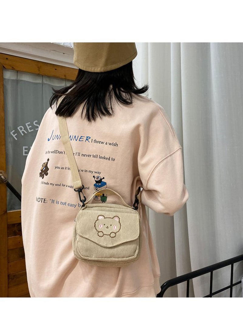 Excefore Corduroy Crossbody Bags, Small Cute Crossbody Bag, Girls Kawaii Purse, Corduroy Tote Bags, Travel Shoulder Bag, Kawaii Gift for Women Teen Girls - Image 4