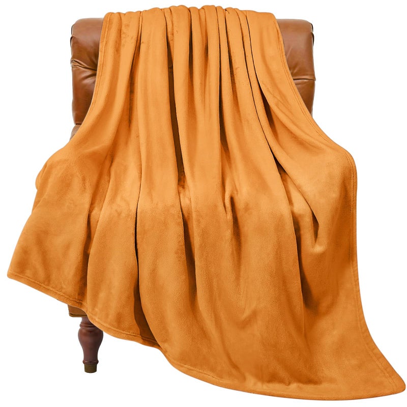 BEDELITE Burnt Orange Throw Blankets for Couch & Bed, 300GSM Luxury Plush Cozy Fleece Blanket 50" x 60", Super Soft Lightweight Fall Blanket for Travel Camping - Image 1