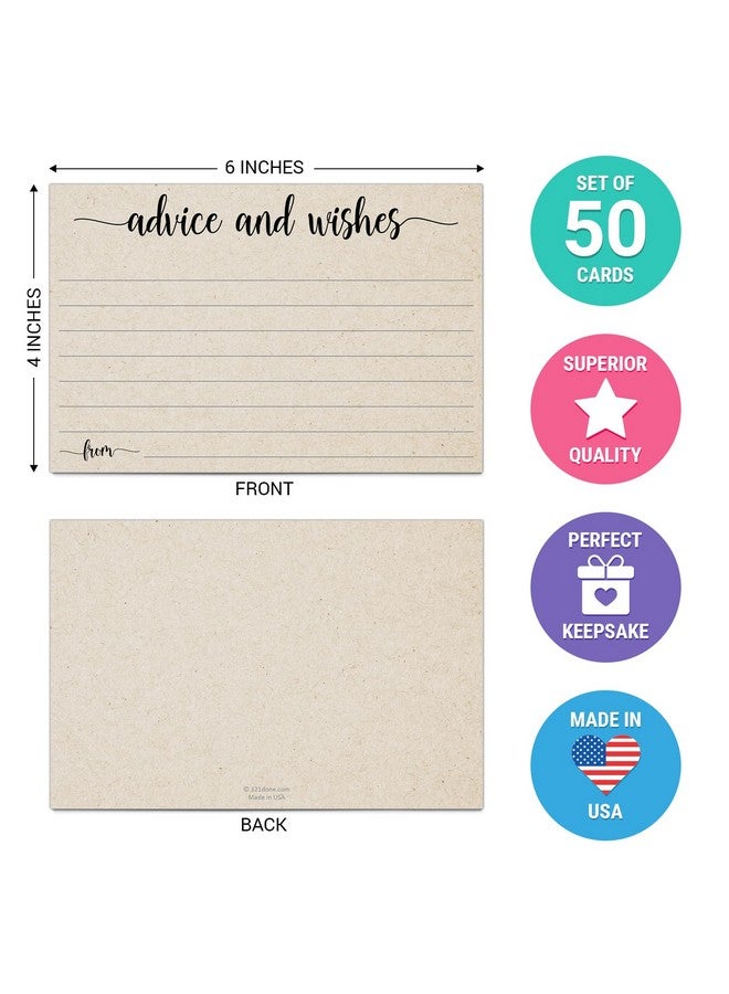321 دن بطاقات نصائح وأمنيات، صُنعت في الولايات المتحدة الأمريكية - 4X6 كرافت تان، تمنيات فارغة لحفلات الزفاف، والعرائس، والسيد والسيدة، والتقاعد، وحفلات استقبال المولود، وكلمات الحكمة - عبوة من 50 - Image 2