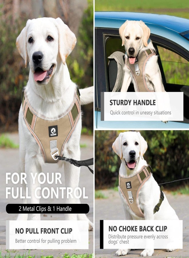 FYA Dog Harness, No Pull Pet Harness, No Choke Front Lead Dog Harness, Adjustable Reflective Soft Padded Dog Vest With Easy Control Handle For Medium Large Dogs,Olive - Image 3