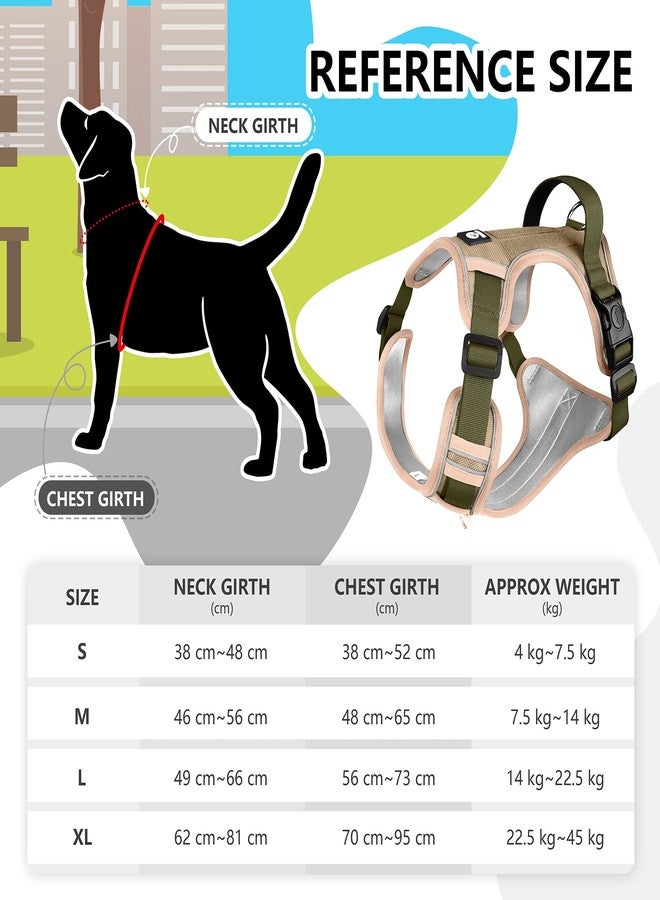 FYA Dog Harness, No Pull Pet Harness, No Choke Front Lead Dog Harness, Adjustable Reflective Soft Padded Dog Vest With Easy Control Handle For Medium Large Dogs,Olive - Image 5