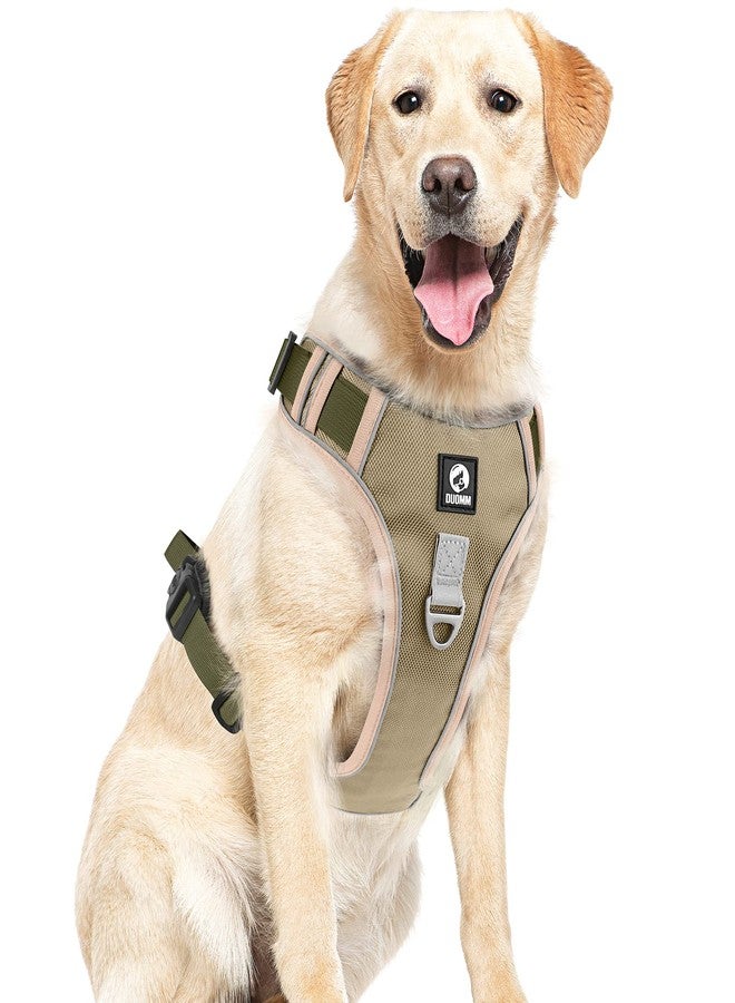 FYA Dog Harness, No Pull Pet Harness, No Choke Front Lead Dog Harness, Adjustable Reflective Soft Padded Dog Vest With Easy Control Handle For Medium Large Dogs,Olive - Image 1