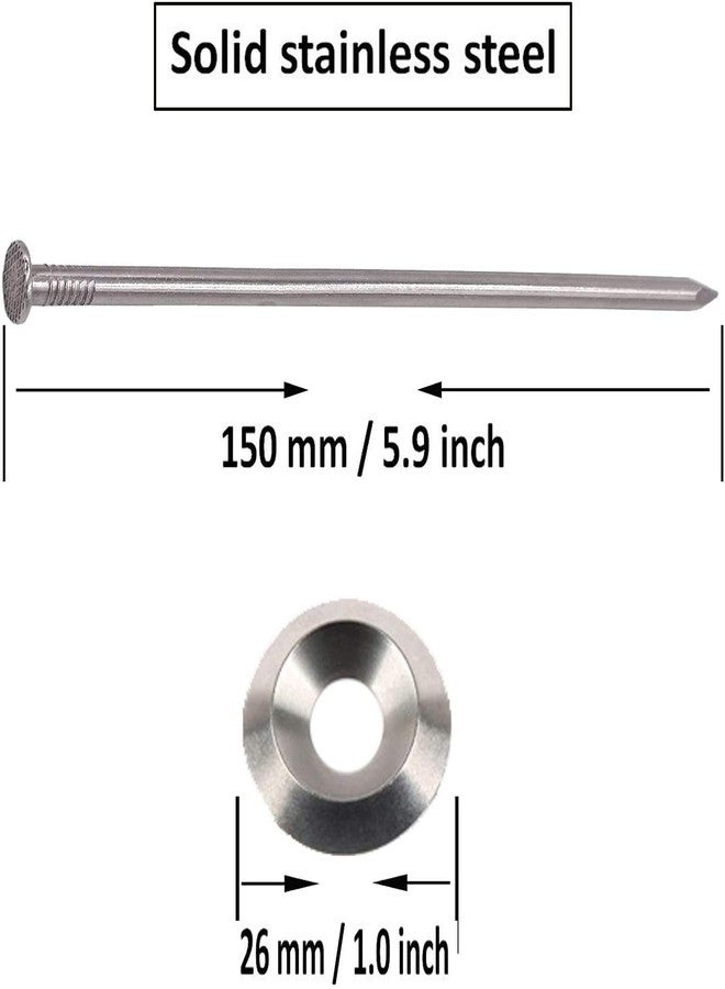 Pmsanzay Heavy Duty Stainless Steel Patio Rug Stakes Low-Profile Mat Anchors Rug Gripper, Rug Holder - Easily Secure Your Patio Rug to The Ground - No Rust, No Bending - Easy to Install - Pack of 6 - Image 2
