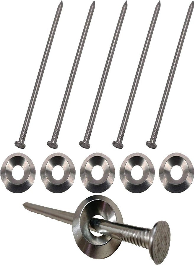 Pmsanzay Heavy Duty Stainless Steel Patio Rug Stakes Low-Profile Mat Anchors Rug Gripper, Rug Holder - Easily Secure Your Patio Rug to The Ground - No Rust, No Bending - Easy to Install - Pack of 6 - Image 1