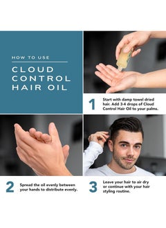 BluMaan BluMaan Cloud Control Hair Oil - Designed for Dry, Frizzy, Straight, or Curly Hair - 100% Natural Men's Hair Strengthening Oil - 59 ml / 2.0 oz  - Image 5
