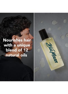 BluMaan BluMaan Cloud Control Hair Oil - Designed for Dry, Frizzy, Straight, or Curly Hair - 100% Natural Men's Hair Strengthening Oil - 59 ml / 2.0 oz  - Image 3