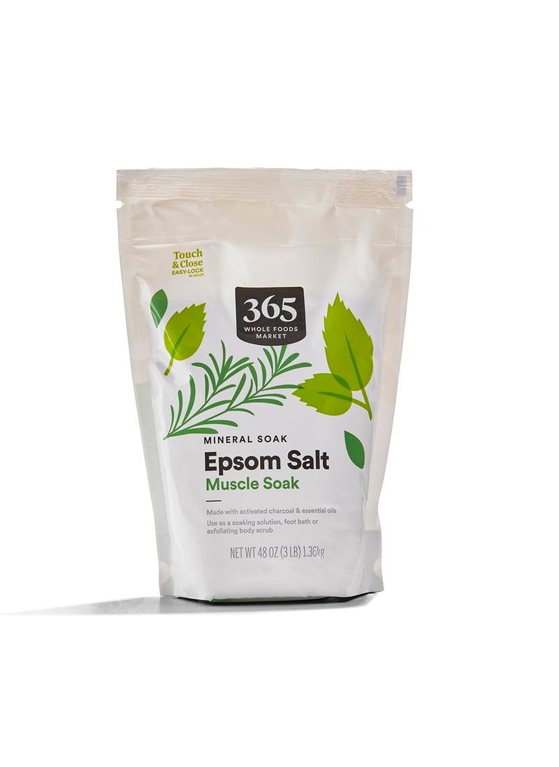 365 by Whole Foods Market 365 by Whole Foods Market Epsom Salt Muscle Soak With Activated Charcoal 48 Ounce 