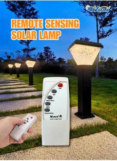Vmax Solar Garden Post Light-80Cm-Black, Remote-Controlled LED Outdoor Solar Lamp, 3000K(Warm)/4000K(Neutral)/6500K(Cool) White Light, 3 Color Changing, 7500 MAh Battery, For Garden Yard Lawn Patio Pathway  - Image 3
