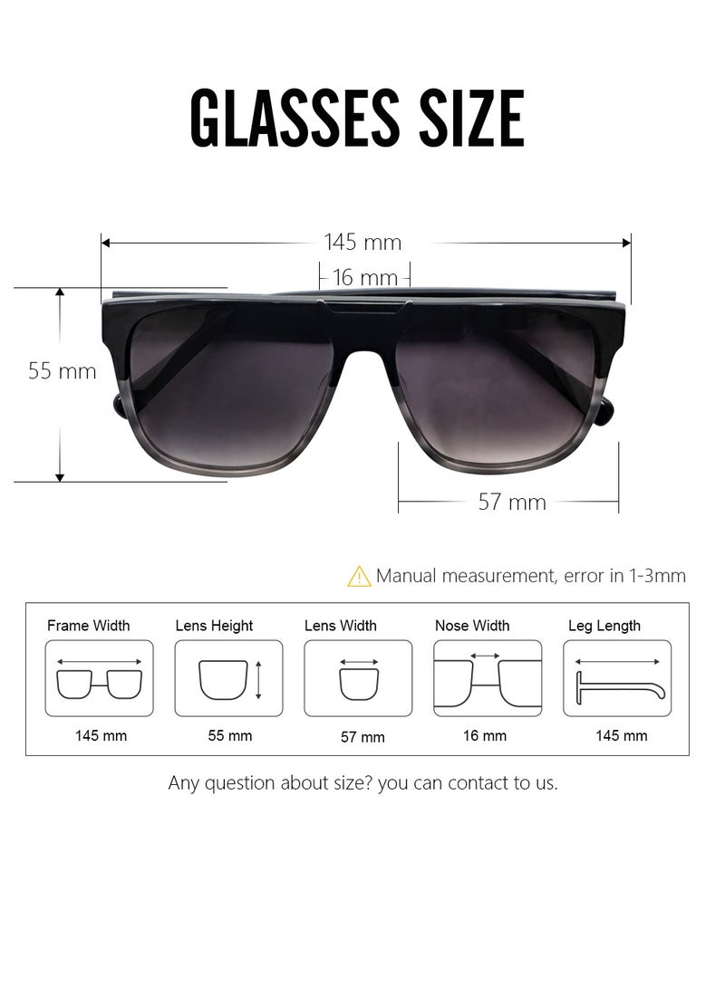 دلس دي إل إس نظارات شمسية للرجال والنساء - إطار أسيتات طيار مع عدسات واقية من الأشعة فوق البنفسجية متعددة الاستخدامات (MS7010-C2) - Image 3