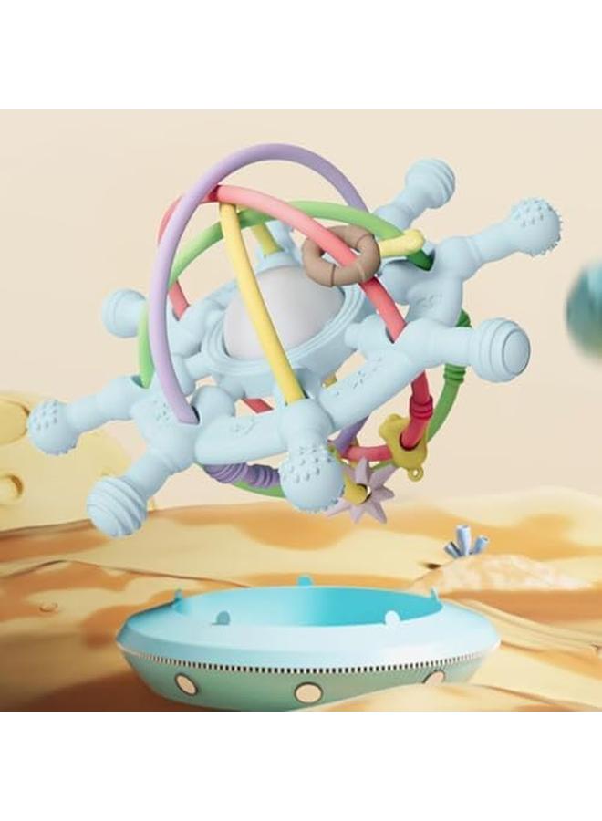 ECVV Silicone Baby Teether Toys With Rattle Babies Sensory Toys Teething Relief Baby Chew Toys For Baby Girl Boy Newborn Birthday Christmas Gift - Image 3