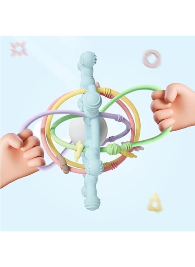 ECVV Silicone Baby Teether Toys With Rattle Babies Sensory Toys Teething Relief Baby Chew Toys For Baby Girl Boy Newborn Birthday Christmas Gift - Image 2