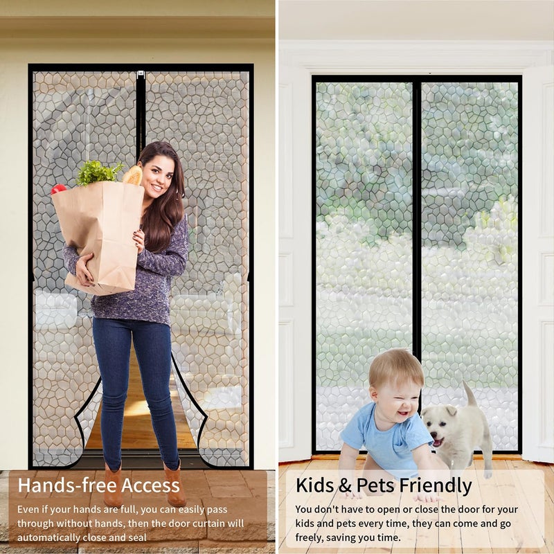 CHIYUNS Magnetic Thermal Insulated Door Curtain 36 x 80 inch, Transparent Door Cover, Keep Warm in Winter Cool in Summer, Self Sealing, Pet and Kid Friendly - Image 5