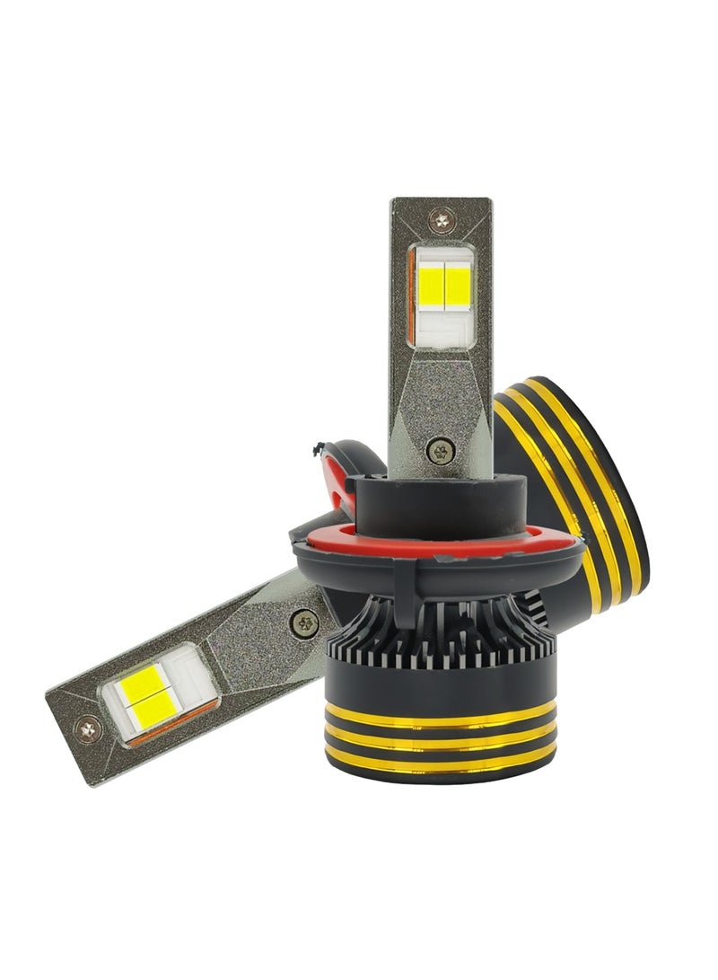 جولدن كامل Golden Camel M8 Pro H13 LED Headlight Bulb 120W 15000LM IP65 Waterproof 6500K Cool White Light with Aviation Aluminum Heat Sink 12V–24V DC Car LED Headlamp Conversion Kit (Set of 2) - Image 3