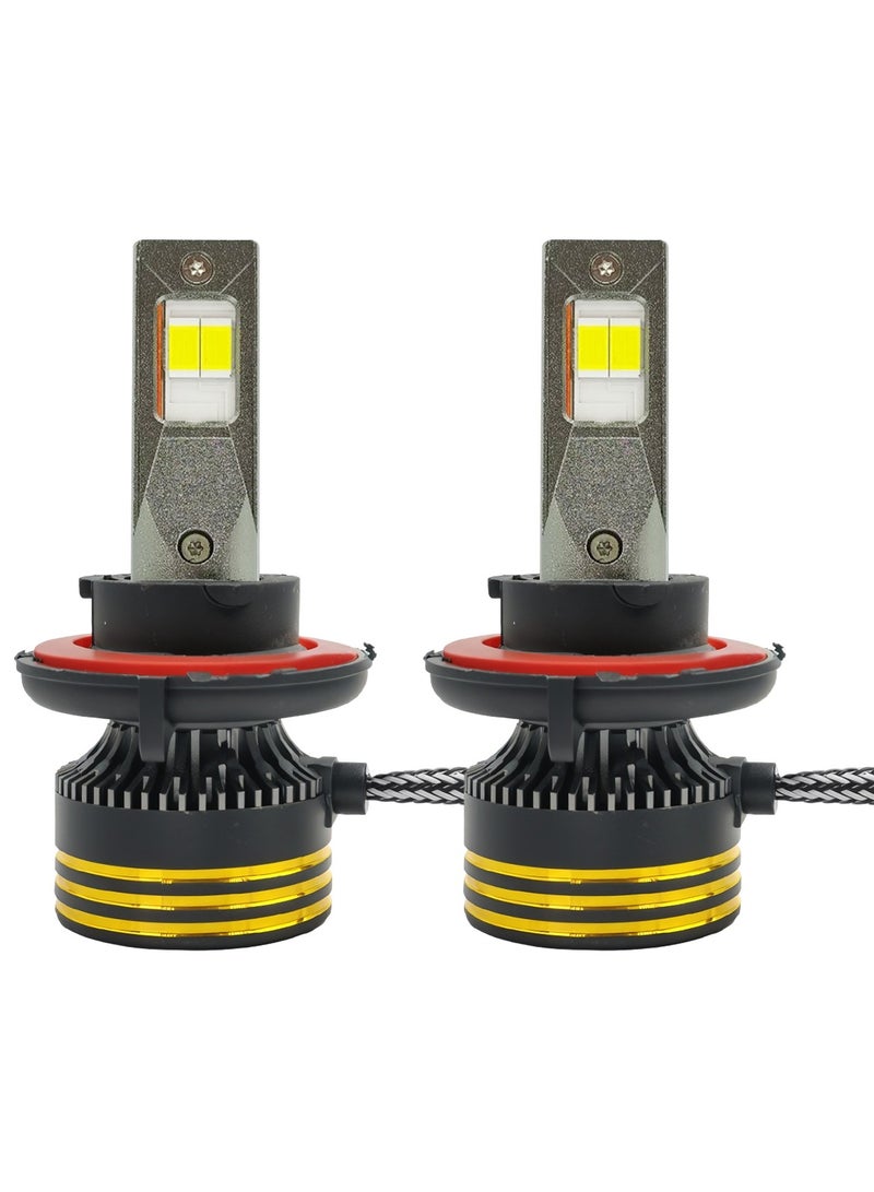جولدن كامل Golden Camel M8 Pro H13 LED Headlight Bulb 120W 15000LM IP65 Waterproof 6500K Cool White Light with Aviation Aluminum Heat Sink 12V–24V DC Car LED Headlamp Conversion Kit (Set of 2) - Image 2